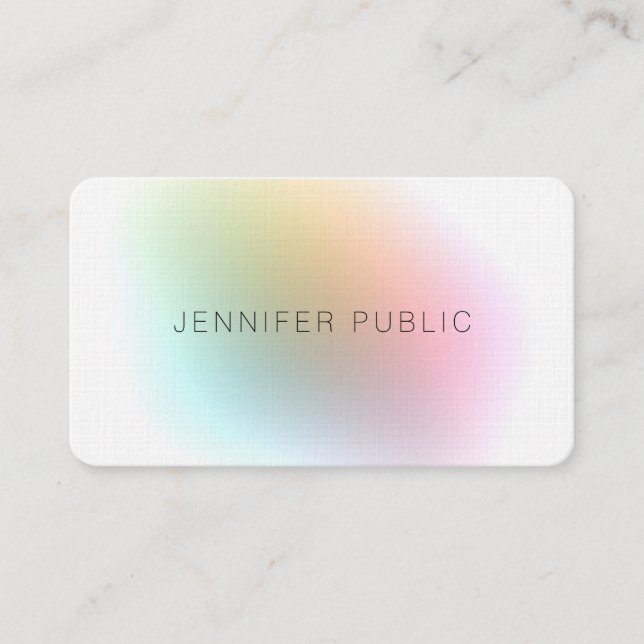 Elegant Premium Linen Modern Colourful Template Business Card (Front)