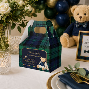 Elegant Preppy Polo Teddy Bear Baby Shower Favor Box