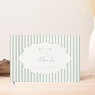 Elegant Preppy Sage Green Letters To The Bride Guest Book