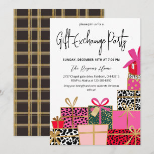 Elegant Presents Christmas Gift Exchange Party Invitation