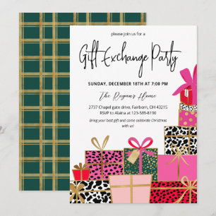 Elegant Presents Christmas Gift Exchange Party Invitation