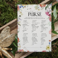 Elegant Pressed Floral Bridal Shower Purse Game