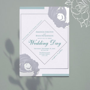 Elegant Pressed Silver Roses Floral Wedding