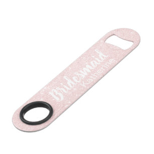 Elegant pretty chick rose gold glitter bridesmaid bar key