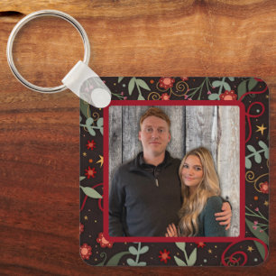 Elegant Pretty Floral Photo Names Inspirivity  Keychain