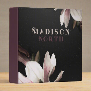 Elegant Pretty Flowers Pretty Monogram Name Binder