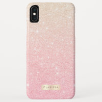 Elegant pretty girly gradient rose gold glitter