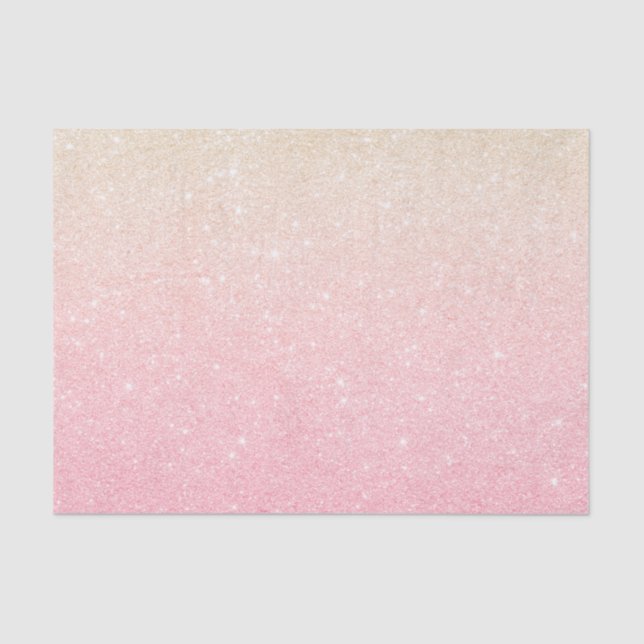 Elegant pretty girly gradient rose gold glitter tissue paper (Front)