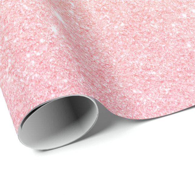 Elegant pretty girly gradient rose gold glitter wrapping paper (Roll Corner)