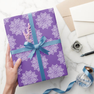Elegant pretty girly purple mandala pattern wrapping paper