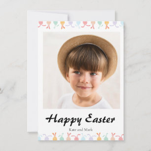 Elegant Pretty Pastel Chic Photo Happy Easter Card