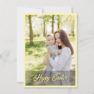 Elegant Pretty Pastel Chic Photo Happy Easter Thank You Card