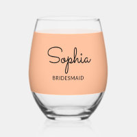 Elegant Pretty Peach Wedding Bridesmaid Keepsake