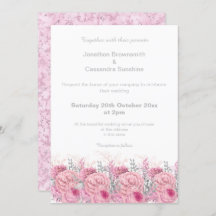 ELEGANT PRETTY PINK FLORAL MARBLE GLITTER WEDDING