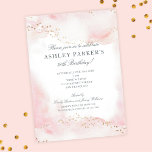 Elegant Pretty Pink Gold Glitter 30th Birthday Invitation<br><div class="desc">This pretty 30th birthday invitation features a soft and sweet pink watercolor background accented with faux gold glitter dots. The typography is classic and timeless. It has coordinating party accessories. See more items in the collection... </div>
