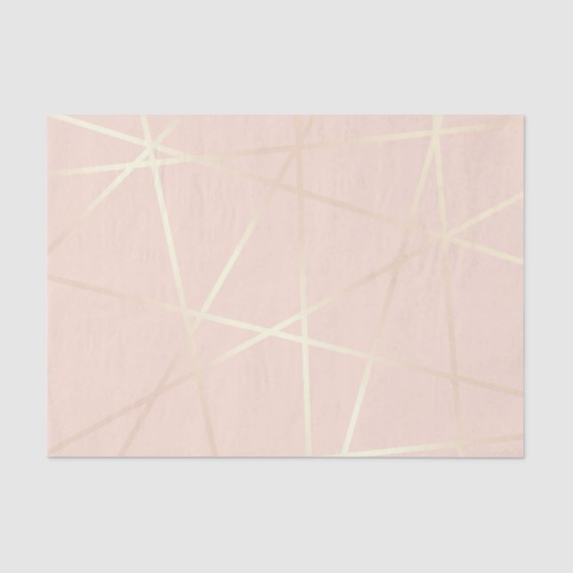 Elegant pretty rose gold & blush pink geometric tissue paper (Front)