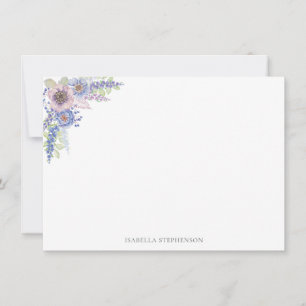 Elegant Pretty Watercolor Floral Personalized Card