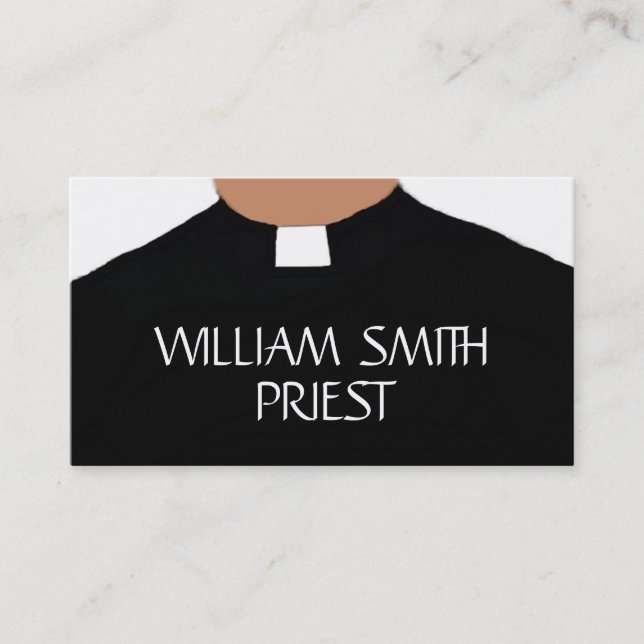 Elegant Priest Collar Business Card (Front)