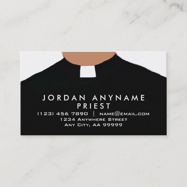 Elegant Priest Collar Business Card (Front)