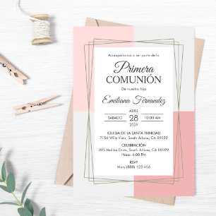 Elegant Primera Comunion Catholic First Communion Invitation