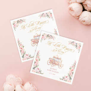 Elegant Princess Blush Pink Floral Baby Shower Napkin