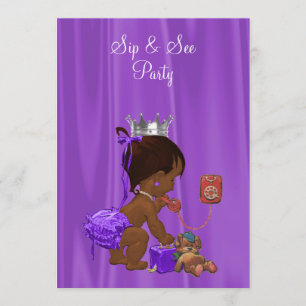 Elegant Princess Ethnic Baby Sip & See Invitation
