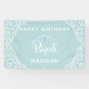 Elegant Princess Party Personalized Happy Birthday Banner