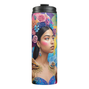 Elegant princess with wings thermal tumbler