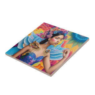 Elegant princess with wings tile