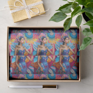 Elegant princess with wings  tissue paper