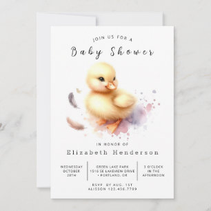 Elegant Printable Duck Baby Shower Invitation