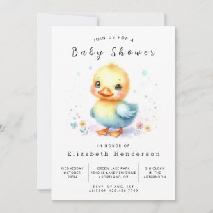Elegant Printable Duck Baby Shower  Invitation
