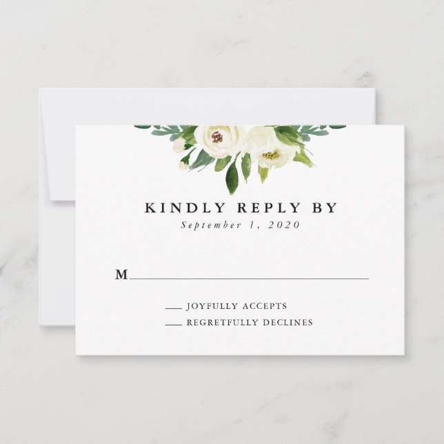 Elégant Printemps Floral Mariage carte RSVP (Devant)