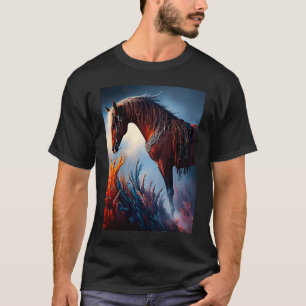 Elegant Prismatic Arabian Horse Digital T-Shirt