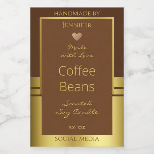 Elegant Product Packaging Labels Brown and Gold