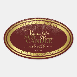 Elegant Product Packaging Labels Burgundy and Gold
