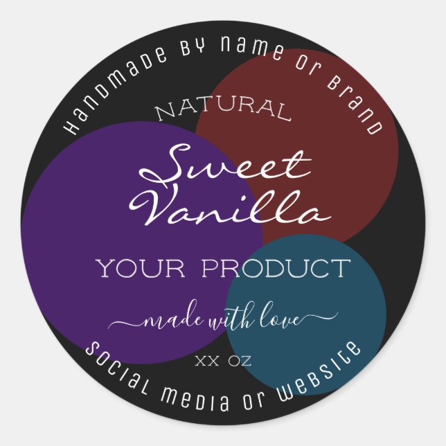 Elegant Product Packaging Labels Dark Colours Blac (Front)