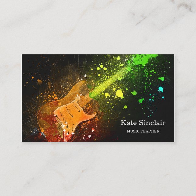 Élégant professeur de musique Keys Carte de visite (Devant)