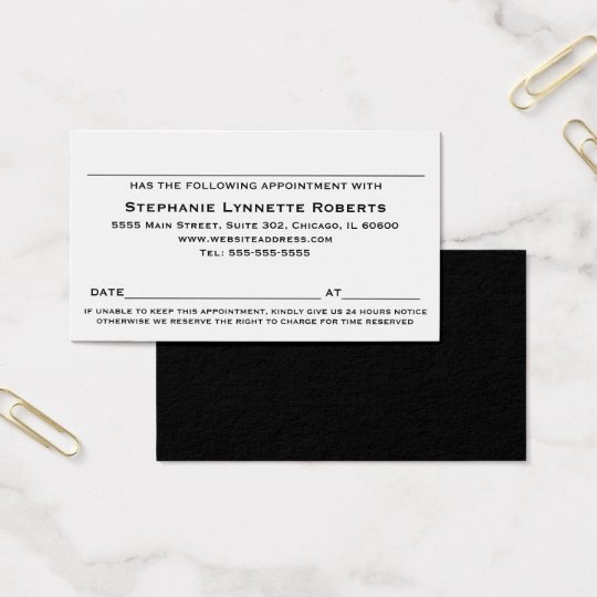 Elegant Professional Appointment Card / Black