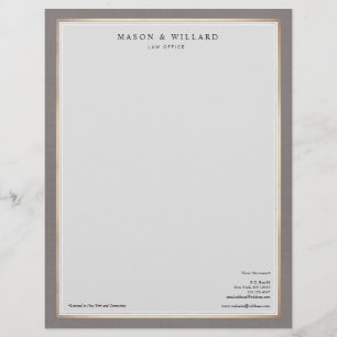 Elegant Professional Attorney Gold Border Letterhead