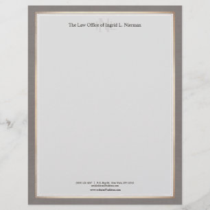 Elegant Professional Attorney Gold Border Letterhead