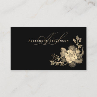 Elegant Professional Black and Gold Business Card
