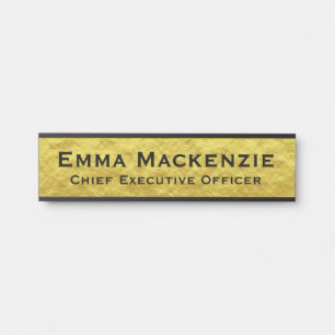 Elegant Professional Black & Gold Office Door Sign