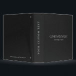 Elegant Professional Black Leather Look corporate Binder<br><div class="desc">Simple clean and elegant design of a black dark grey texture with fully customizable text in white classic font.
Masculine and elegant, Available on many products.
For help or custom request, please contact me at citronelladesign@gmail.com</div>