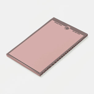 Elegant Professional Black & Pink Custom Logo Post-it Notes