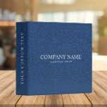 Elegant Professional  Blue Leather Look Binder<br><div class="desc">Simple clean and elegant design of a blue leather texture with fully customizable text in faux gold colour classic font.
The spine has a dark overlay.Totally removable.
Masculine and elegant,  Available on many products.
For help or custom request,  please contact me at citronelladesign@gmail.com</div>