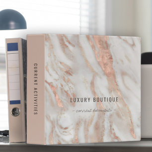 Elegant professional blush pink marble office binder