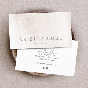 Elegant Professional Brushed White Marble  Business Card