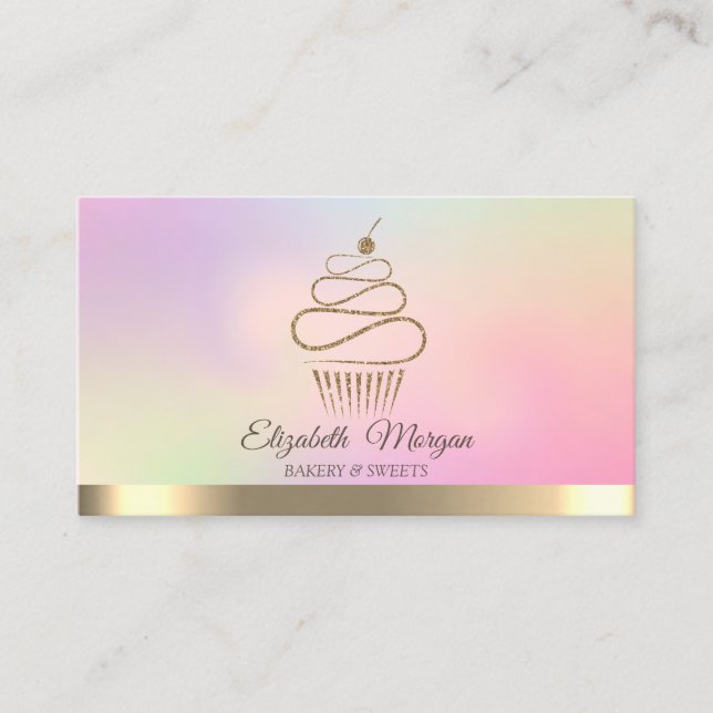 Elegant Professional Cupcake Sweets Business Card (Front)