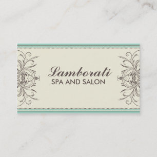 Elegant Professional Damask Floral Modern Art Deco Business Card